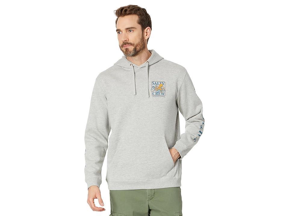 Salty Crew Ink Slinger Fleece Hoodie (Grey Heather) Men's Clothing Product Image