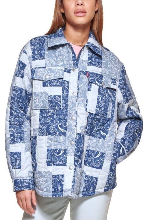 Levi's(r) Quilted Shacket (Blue Paisley) Women's Jacket Product Image