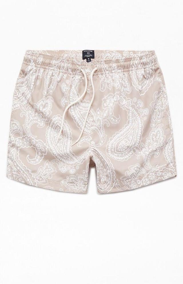 Men's Tonal Paisley 4.5" Swim Trunks - Product Image