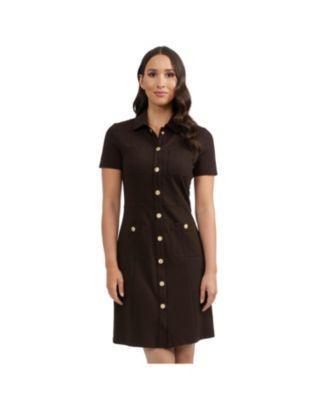 Ellen Tracy Womens Button Front Shirt Dress product image