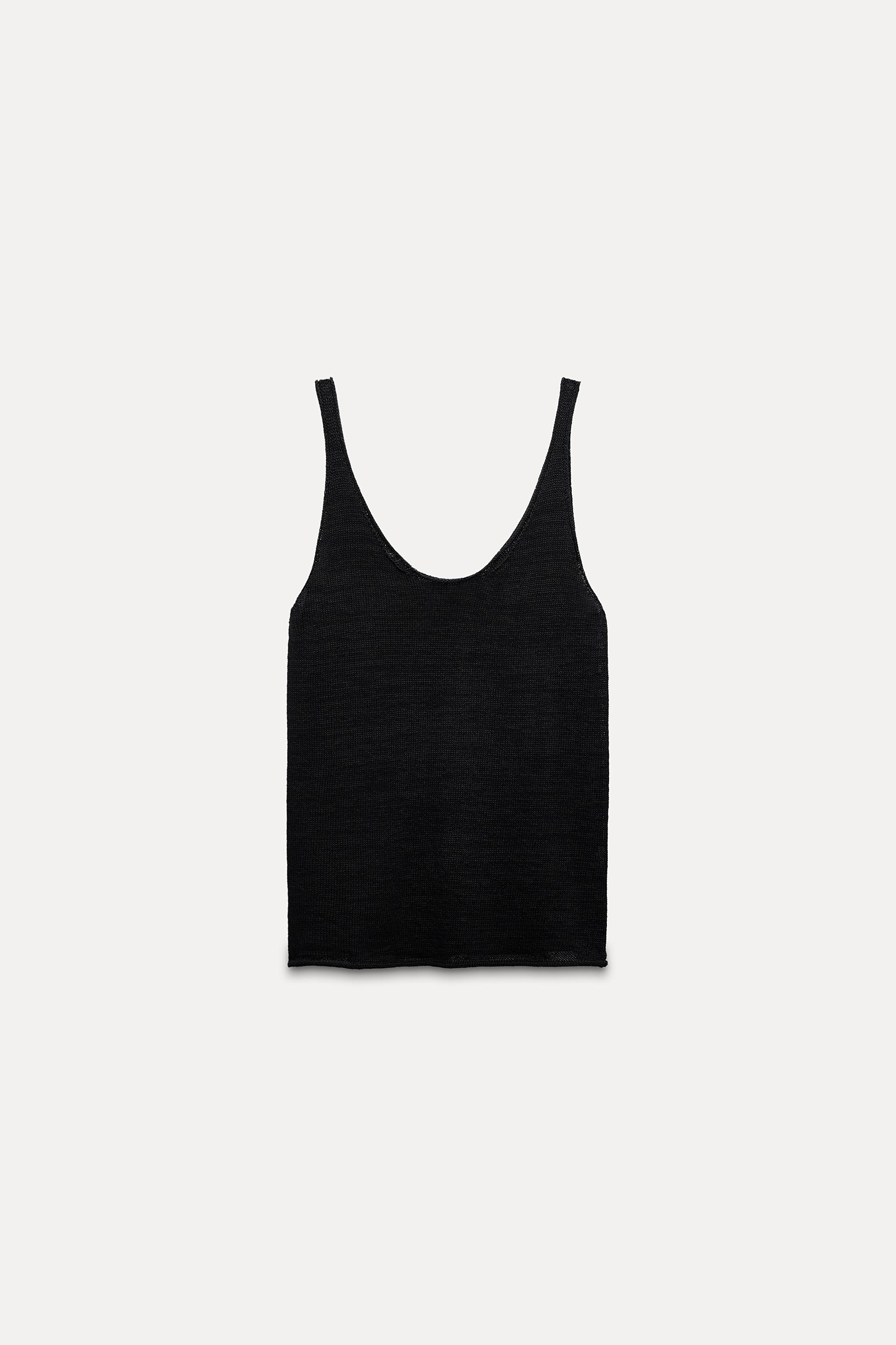 BASIC KNIT LINEN BLEND TANK TOP Product Image