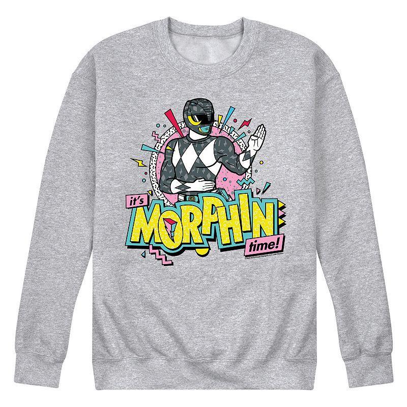 Mens Power Rangers Morphin Time Black Fleece Sweatshirt Med Grey Product Image