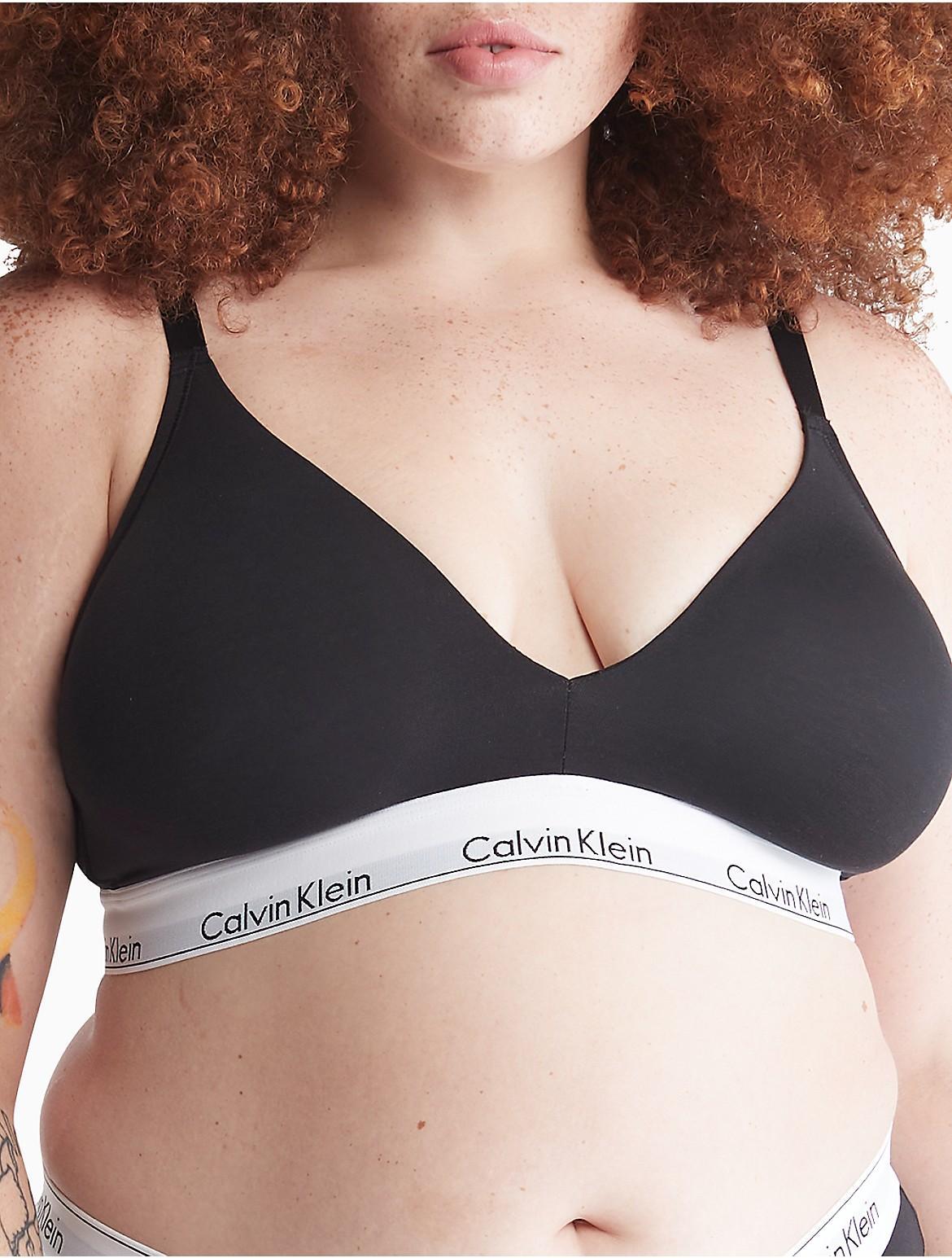 Calvin Klein Women's Modern Cotton Plus Lightly Lined Triangle Bralette - Black - 3X Product Image