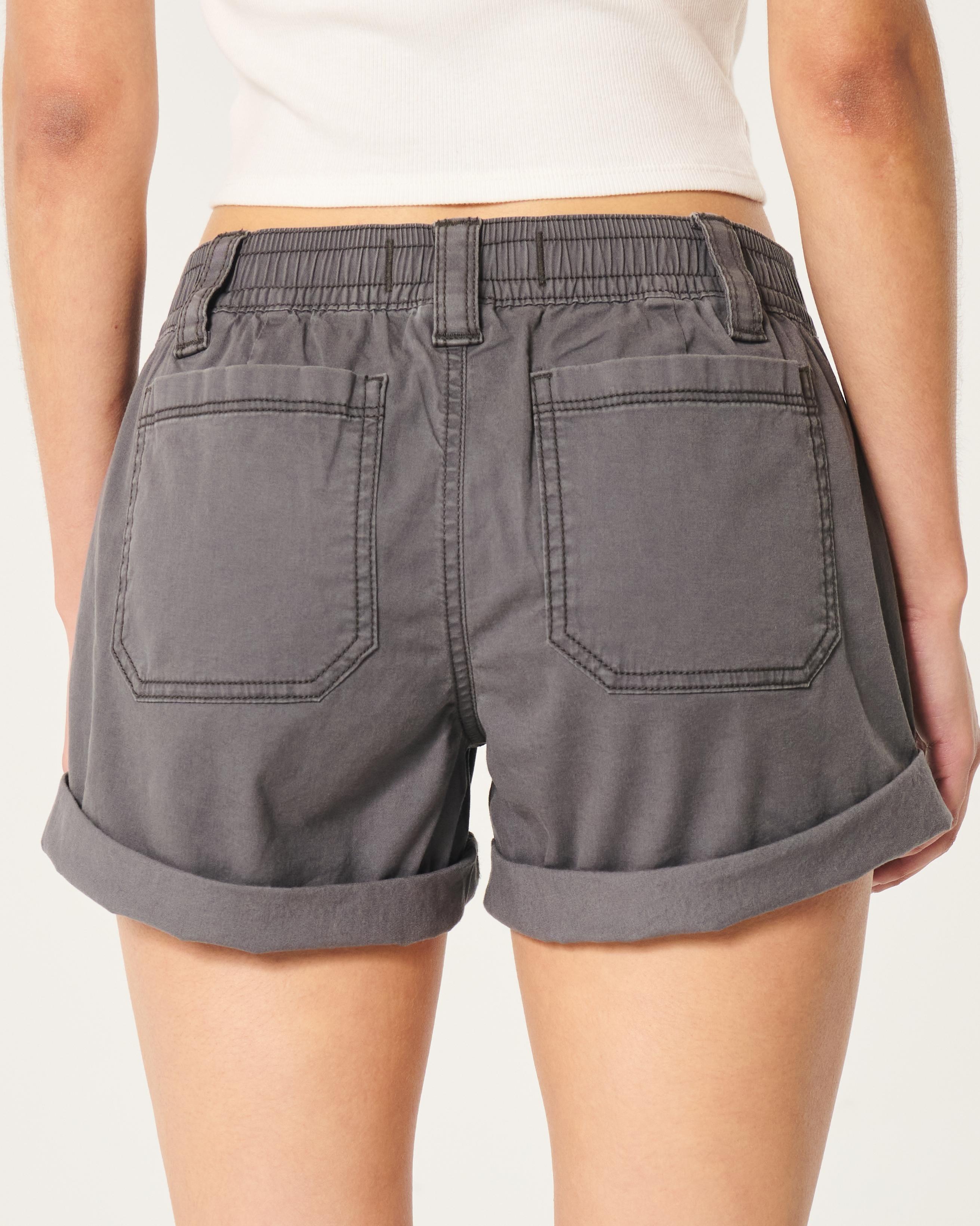 Low-Rise Adjustable Hem Shorts Product Image