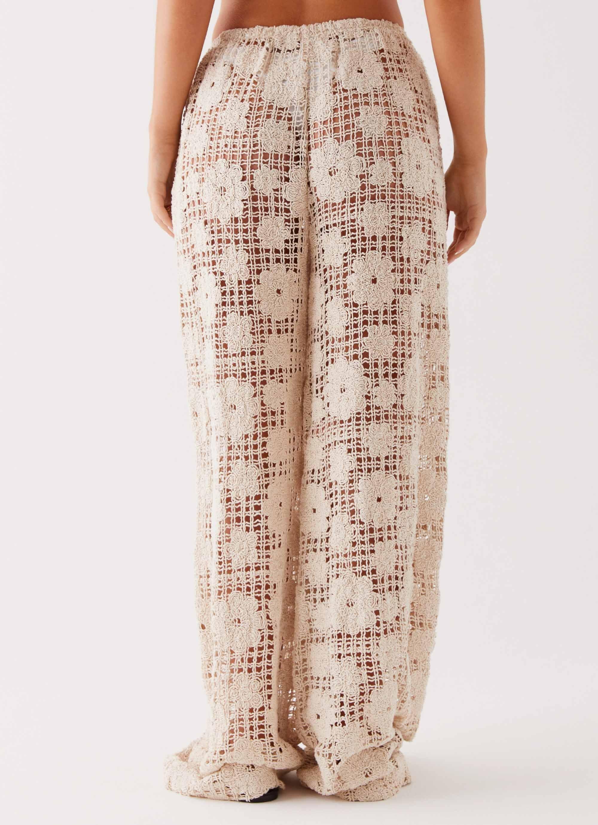 Shell Beach Crochet Pants - Ivory Product Image