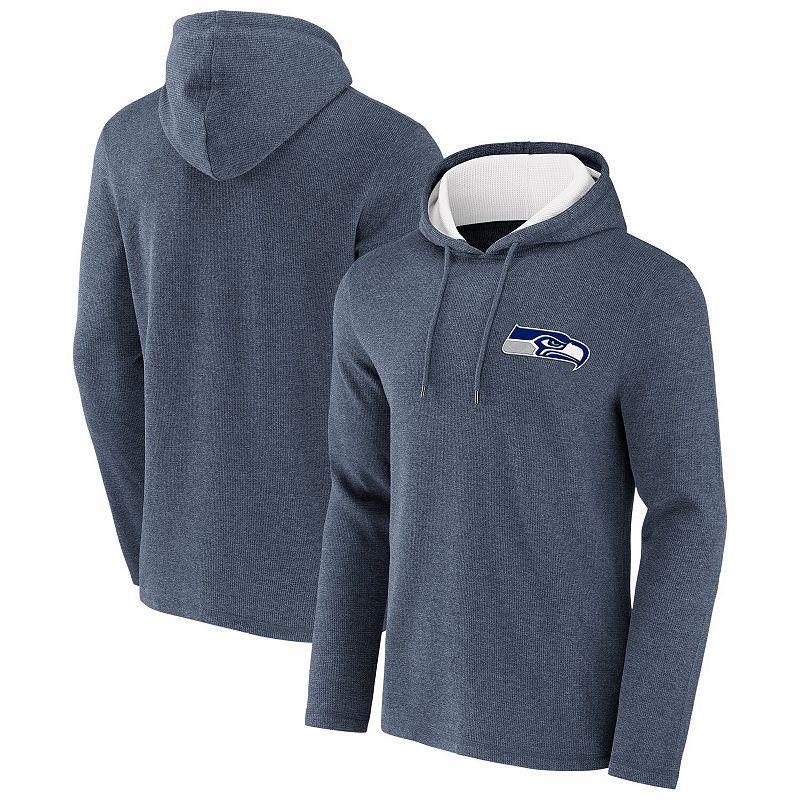 Mens NFL x Darius Rucker Collection by Fanatics Heathered College Navy Seattle Seahawks Waffle Knit Pullover Hoodie Blue Product Image