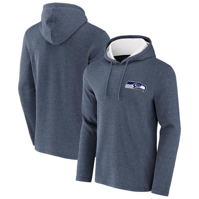 Mens NFL x Darius Rucker Collection by Fanatics Heathered College Seattle Seahawks Waffle Knit Pullover Hoodie Blue Product Image