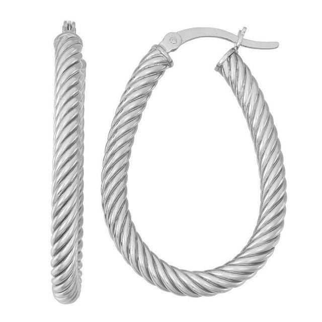 Jordan Blue Sterling Silver Twisted Hoop Earrings, Womens Product Image