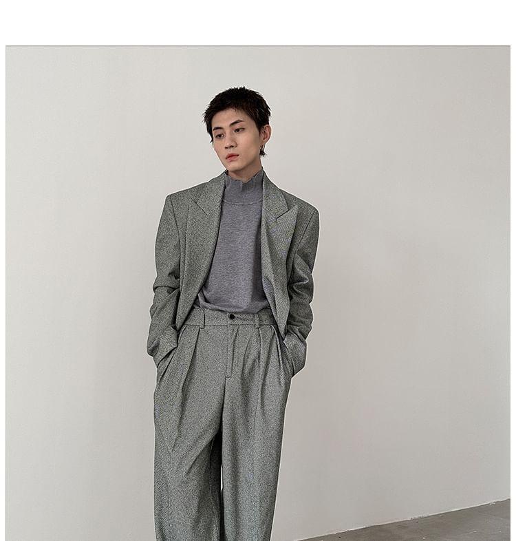 Peak Lapel Double-Breasted Blazer / Low Rise Wide Leg Dress Pants product image