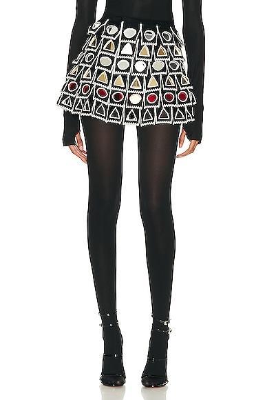 ALAÏA - Women's Mirror Mini Skirt - Black/white - FR 40 - Moda Operandi Product Image