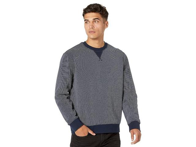 Vince Birdseye Double Knit Long Sleeve Crew (Coastal/Pearl) Men's Clothing Product Image