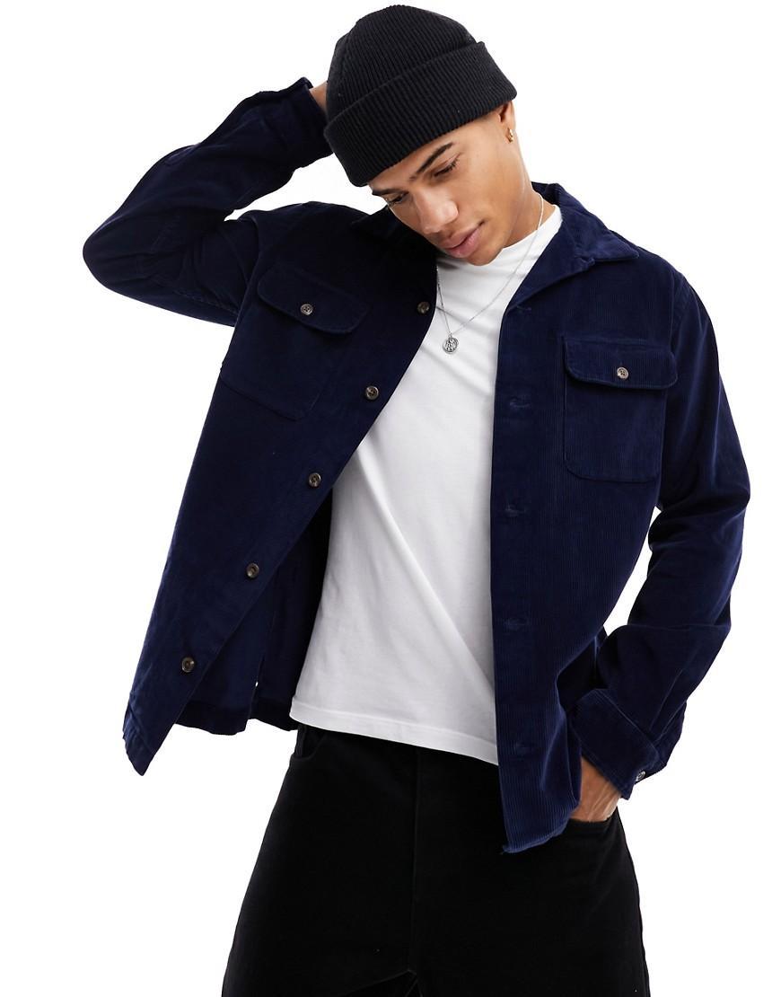 Classic Fit Corduroy Camp Shirt In Newport Navy Product Image