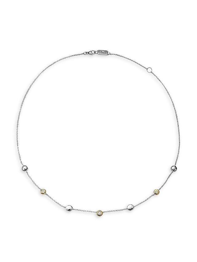 Womens Chimera Sterling Silver, 18K Yellow Gold, & Diamond Short Station Necklace Product Image