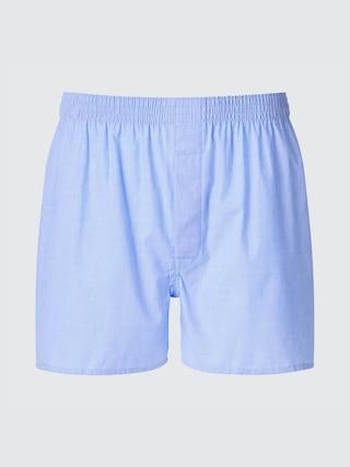 Mens Woven Broadcloth Boxers Blue Large UNIQLO US Product Image