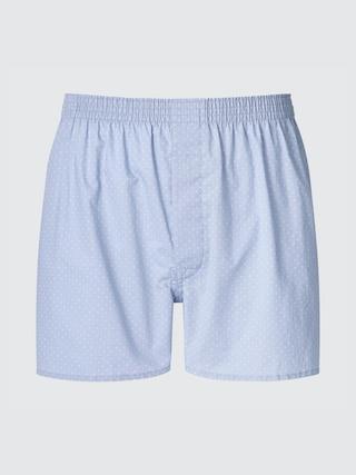 Mens Woven Dotted Trunks Blue Large UNIQLO US Product Image