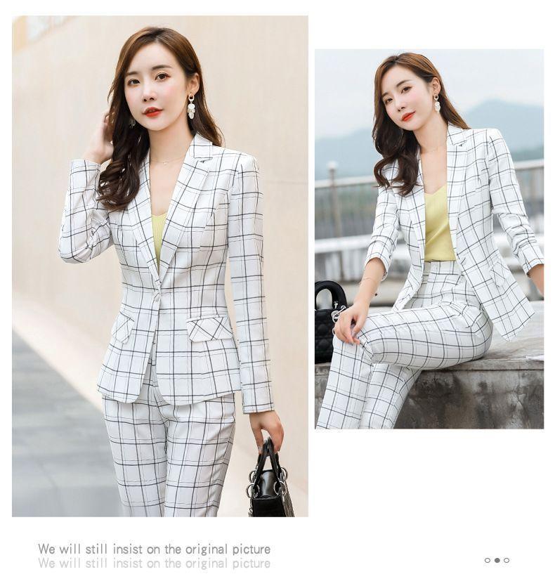 Plaid Single-Button Blazer / Dress Pants / Set Product Image