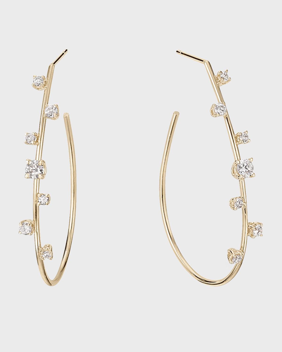 Lana Diamond Small Teardrop Hoop Earrings Product Image