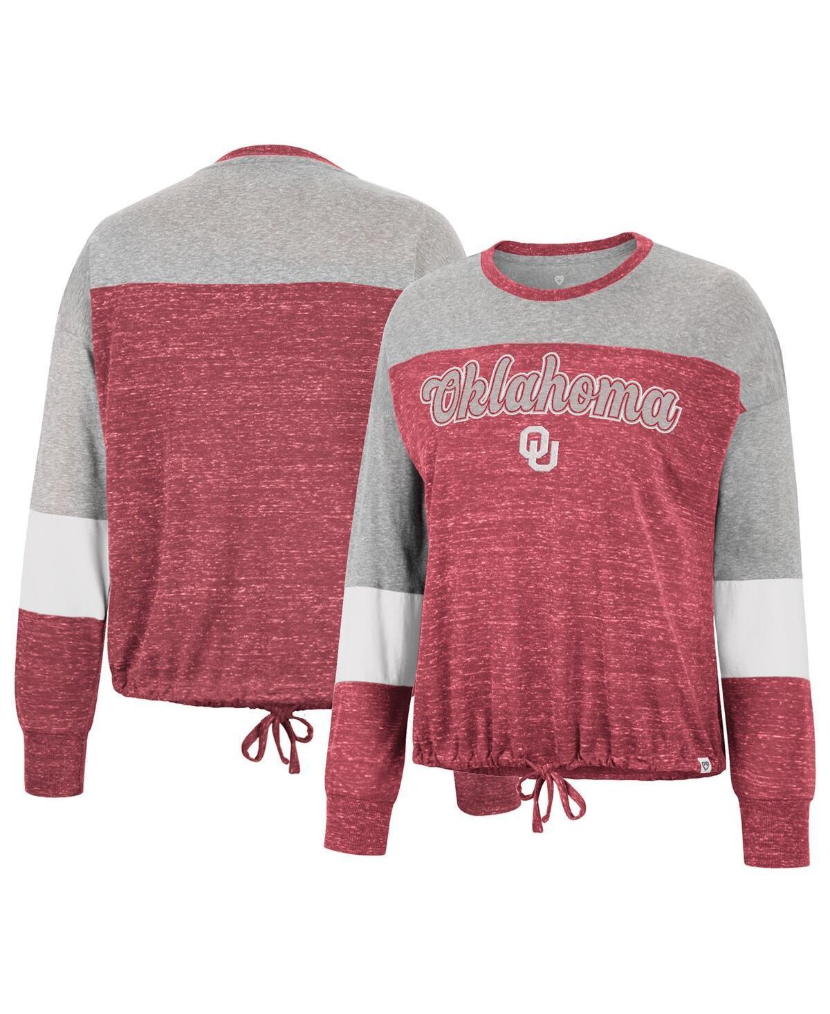 Womens Colosseum Crimson Oklahoma Sooners Joanna Tie Front Long Sleeve T-shirt Product Image