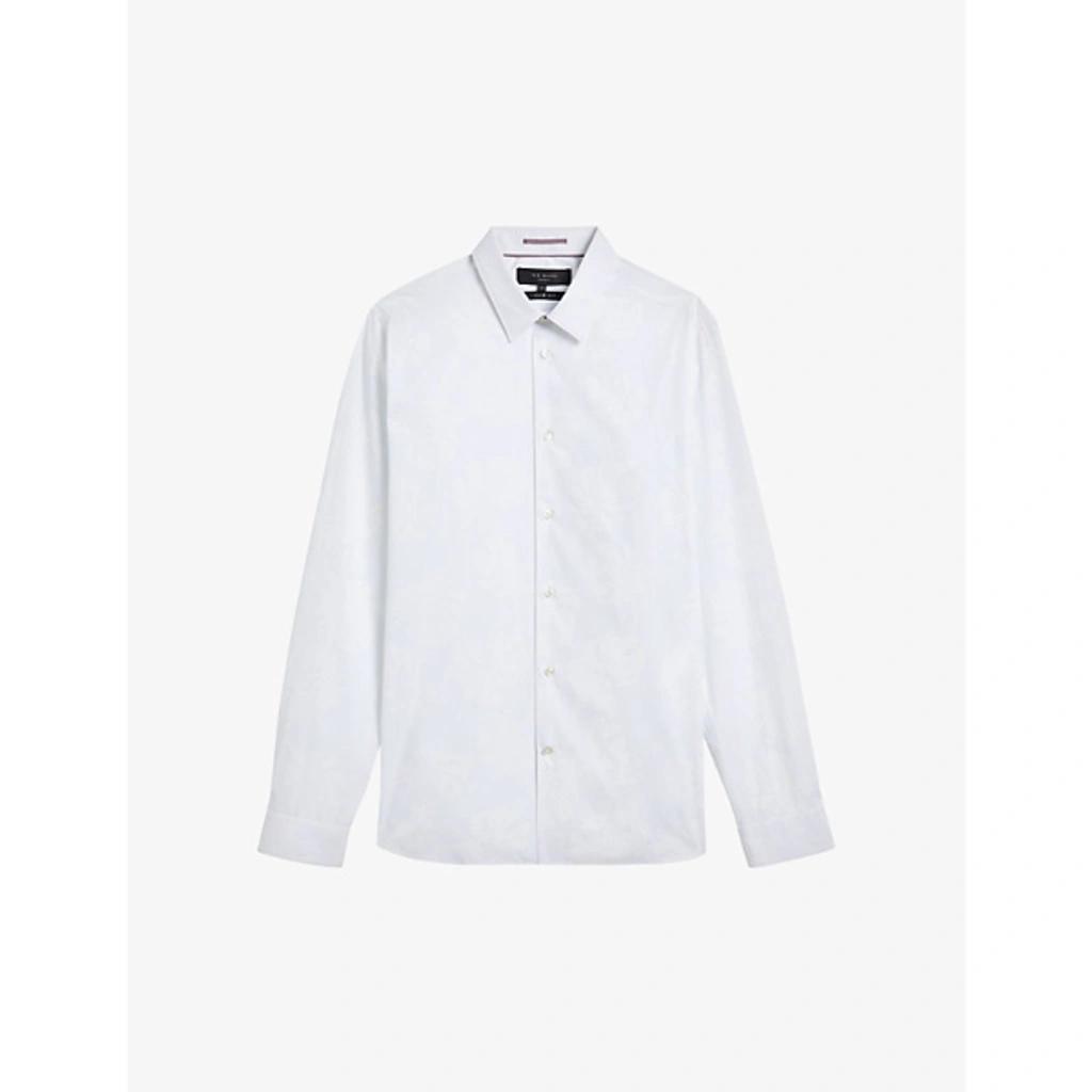 Jorviss Cotton Solid Slim Fit Button Down Shirt In White Product Image