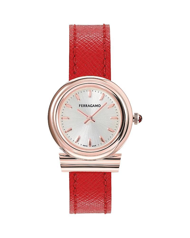 Mens Gancini Stainless Steel & Leather Strap Watch/28MM Product Image