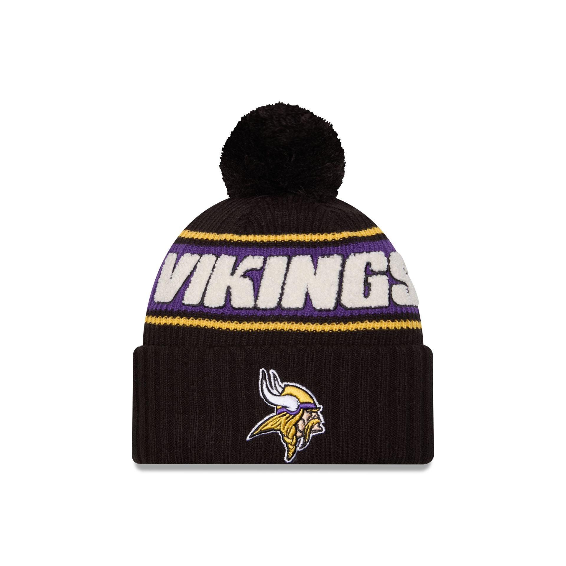 Minnesota Vikings 2024 Cold Weather Black Pom Knit Hat Male Product Image