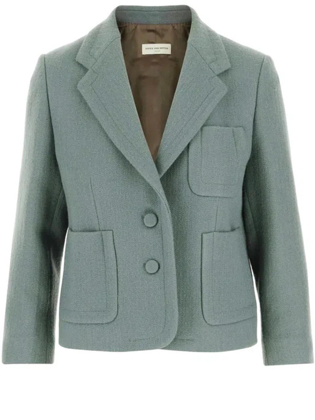 Wool Jacket In Beige Product Image