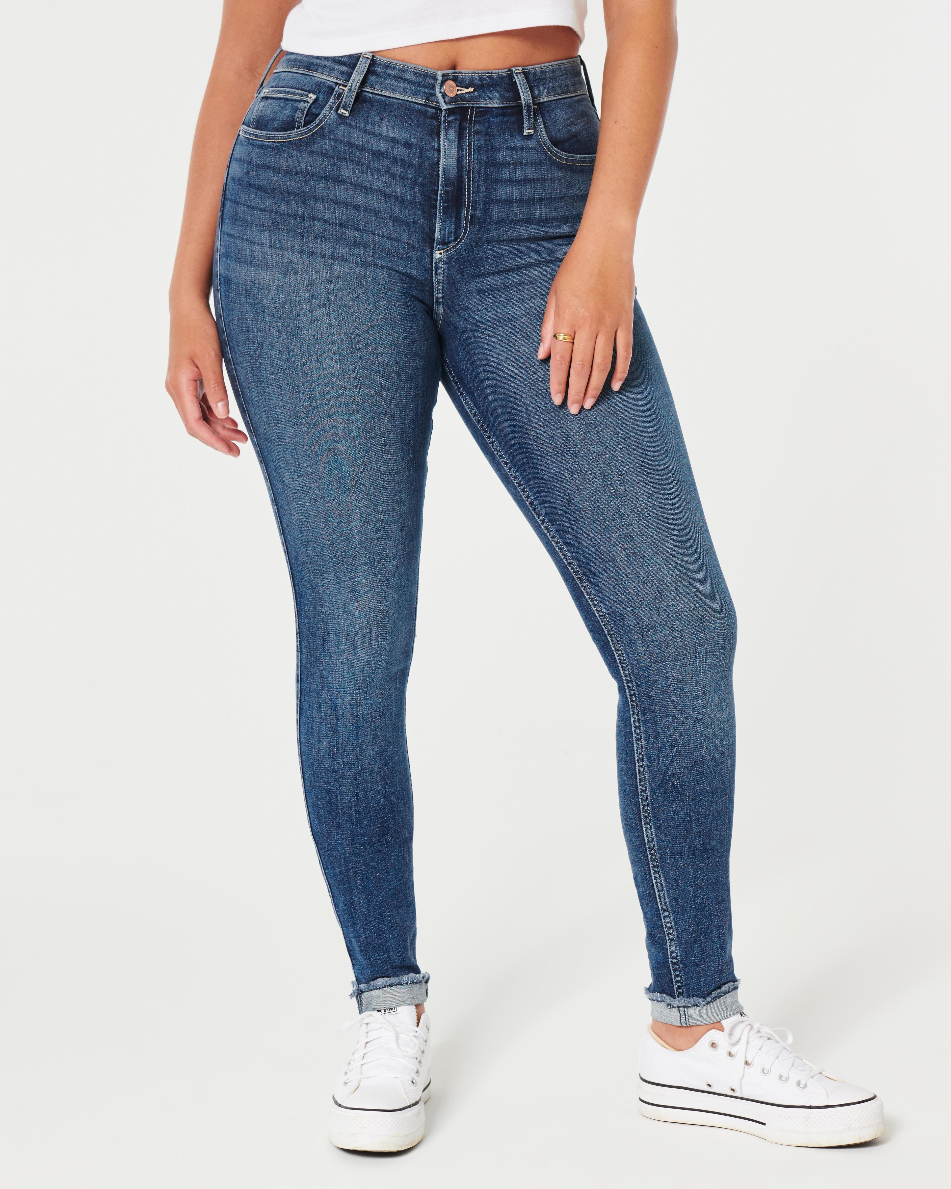 Curvy High-Rise Medium Wash Super Skinny Jeans Product Image