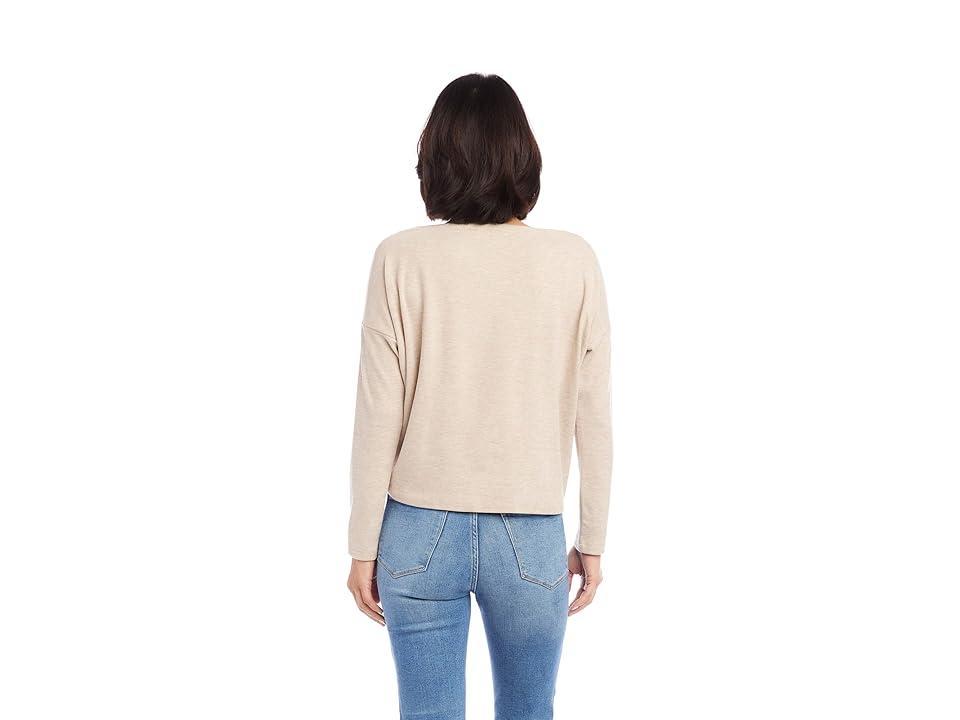 Karen Kane Boatneck Tie Top (Oatmeal) Women's Clothing Product Image