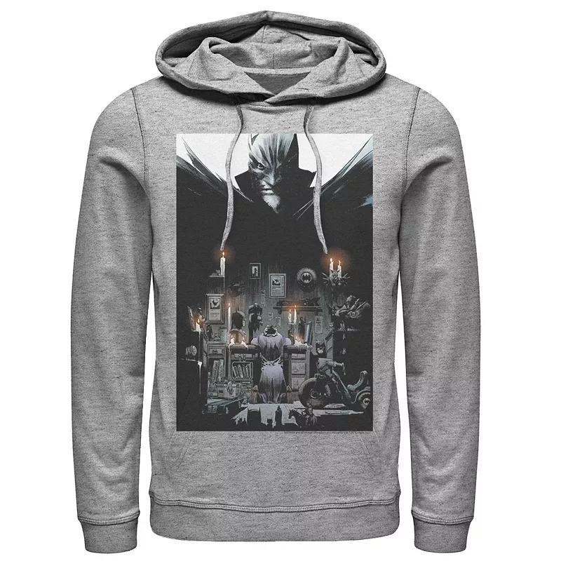 Mens Batman Jokers Hideout Poster Hoodie Athletic Grey Product Image