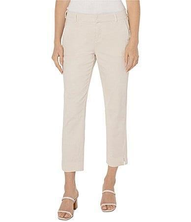 Liverpool Los Angeles Kelsey Slit Hem Crop Twill Trousers Product Image