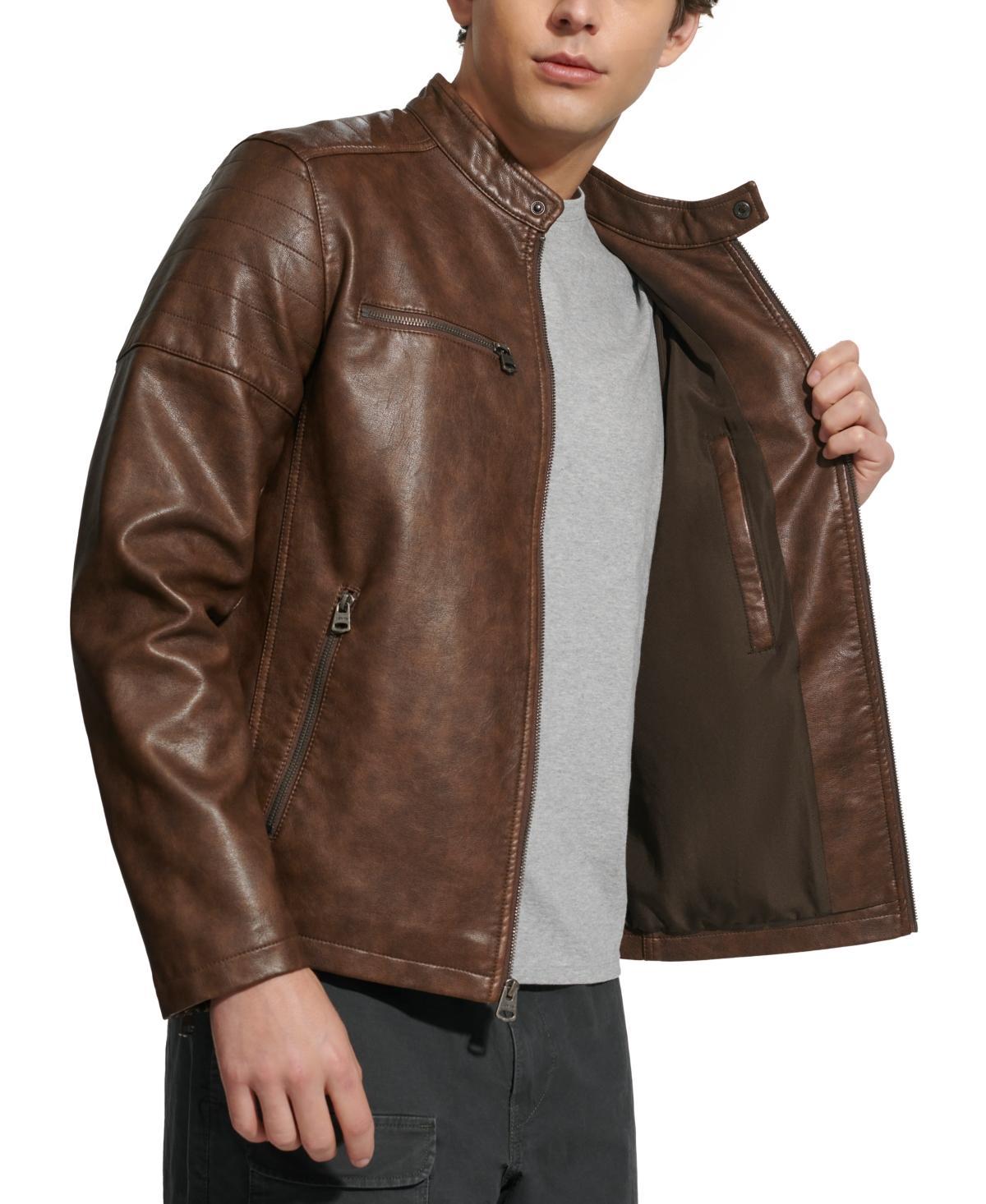 Levis Mens Faux Leather Racer Jacket Product Image