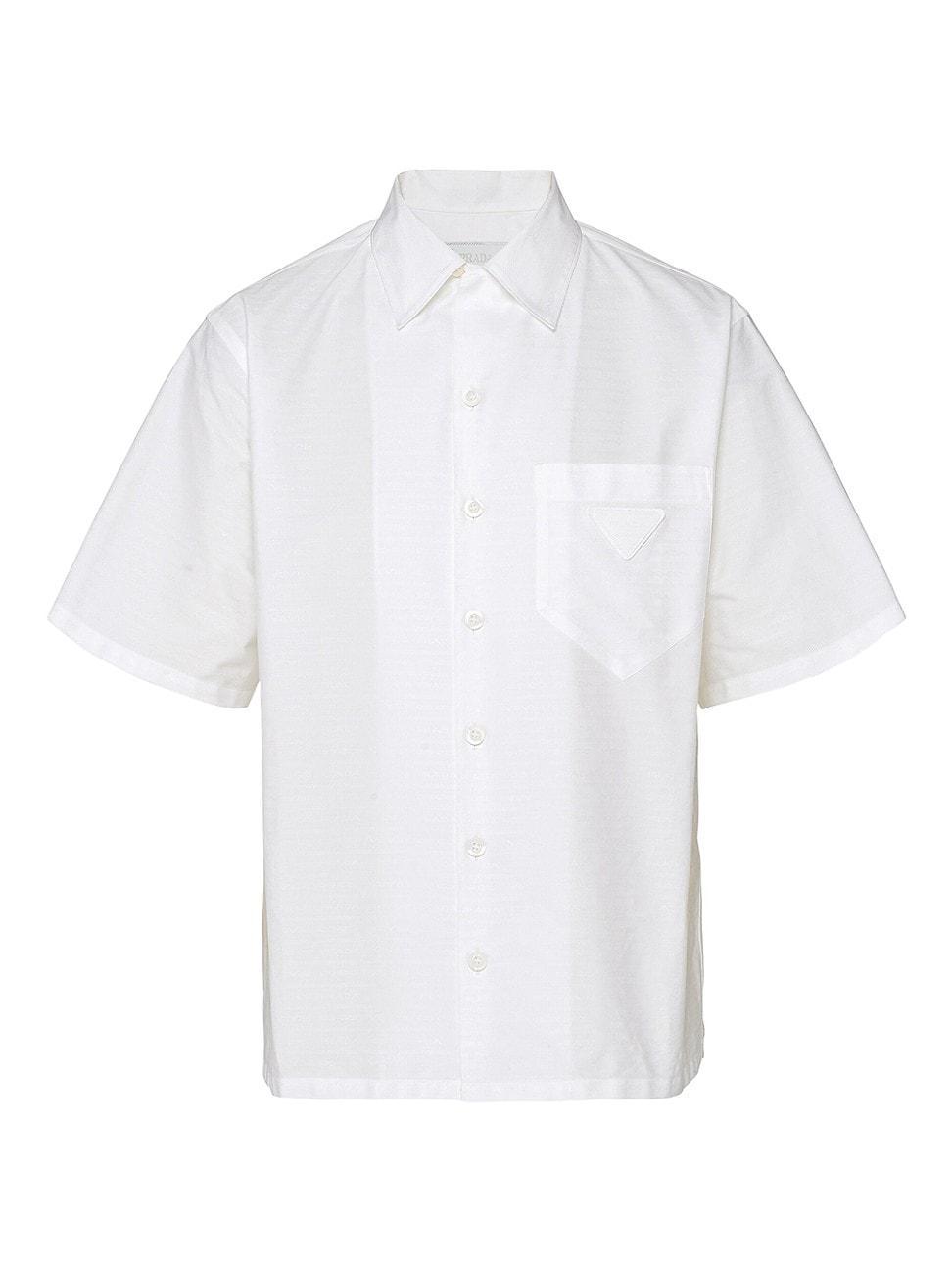 Mens Short-Sleeved Cotton Shirt Product Image