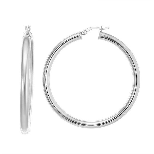 Sterling Silver Round Hoop Earrings, Womens, Multicolor Product Image