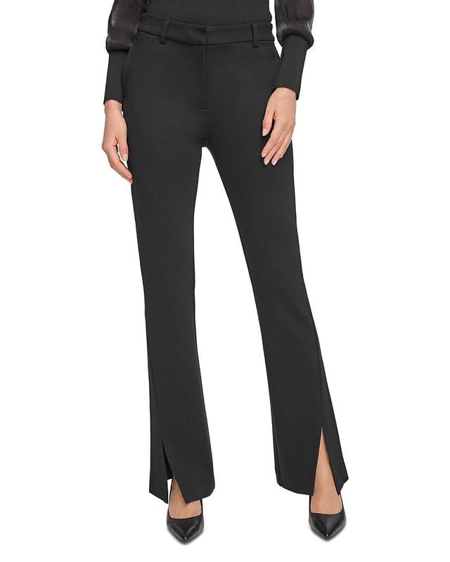 DKNY Split Hem Flare Leg Ponte Pants Product Image