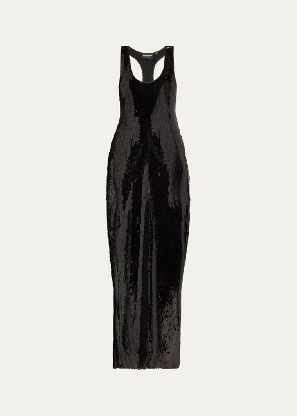 Bella Sequined Maxi Dress In Black Product Image