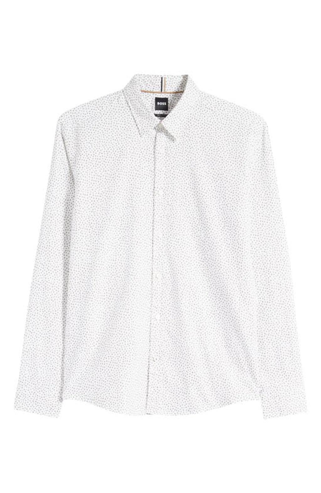 Men's Stretch Confetti-print Sport Shirt In White Product Image