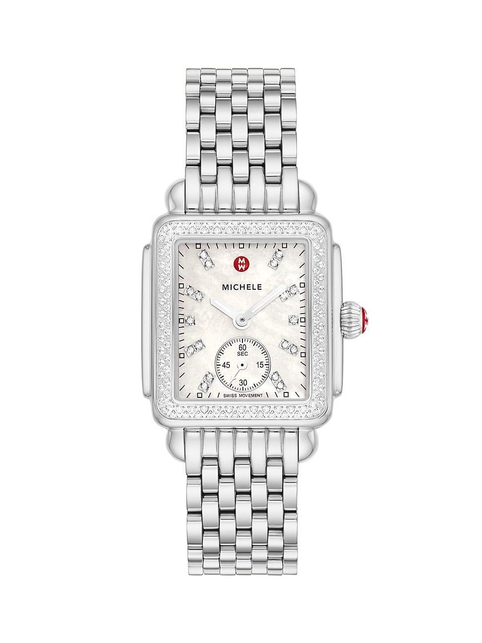 MICHELE Deco Mid Diamond Dial Bracelet Watch, 29mm Product Image