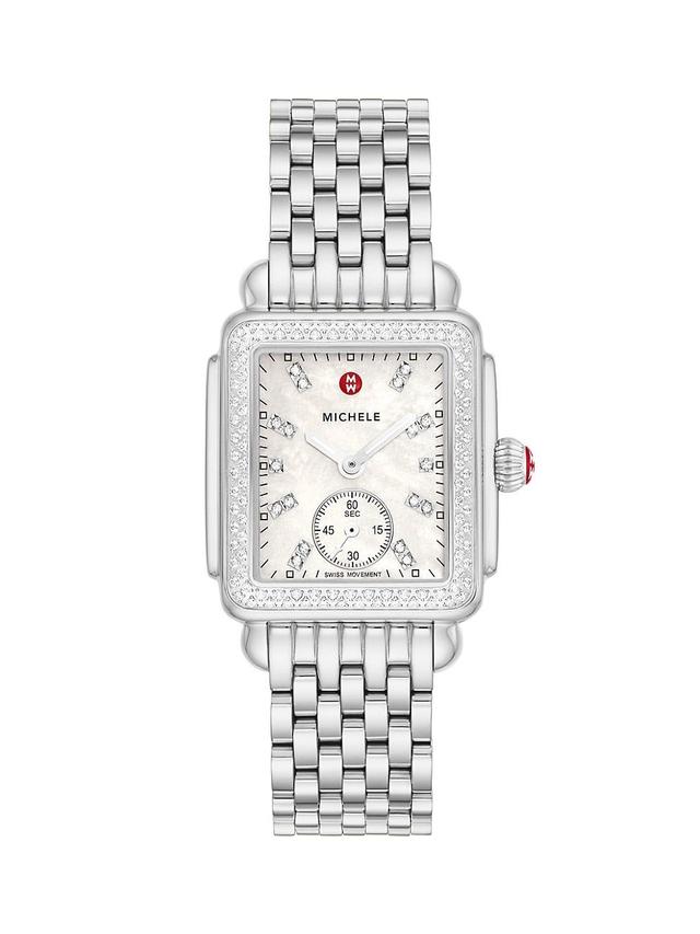 MICHELE Deco Mid Diamond Dial Bracelet Watch, 29mm Product Image