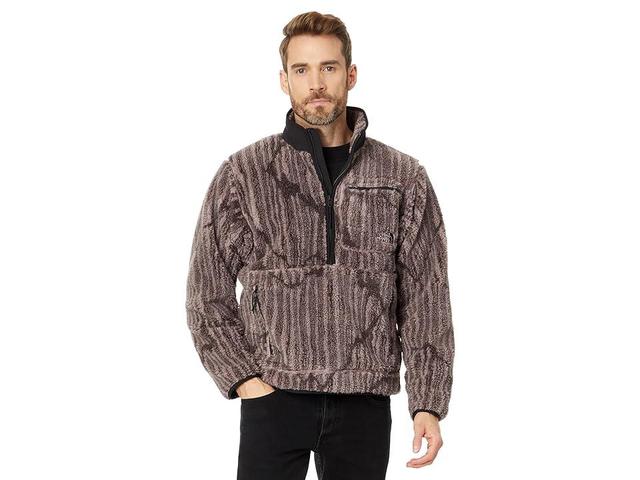 The North Face Extreme Pile Pullover (Fawn Grey Engraved Mountain Print) Men's Clothing Product Image