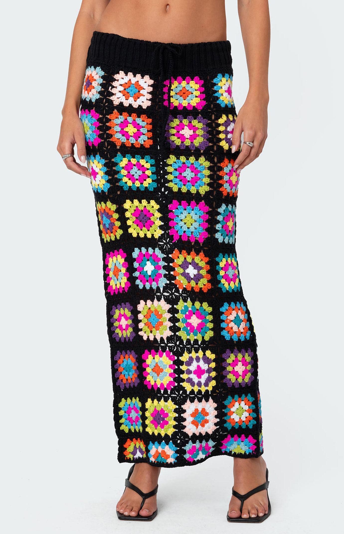 Edikted Women's Patchwork Crochet Maxi Skirt - Product Image