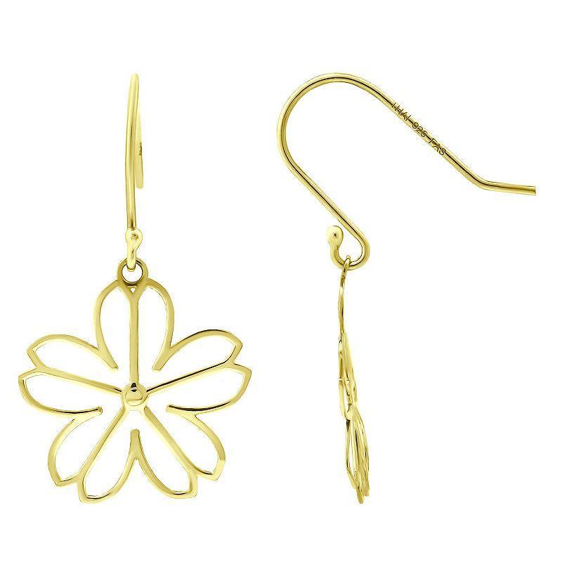 Aleure Precioso Daisy Flower Drop Fishhook Earrings, Womens, Gold Tone Product Image