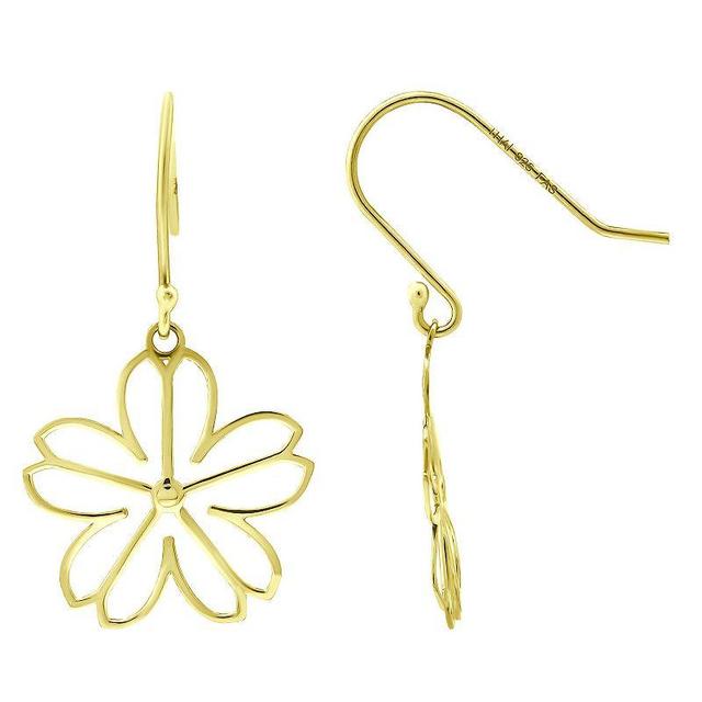 Aleure Precioso Daisy Flower Drop Fishhook Earrings, Womens, Gold Product Image