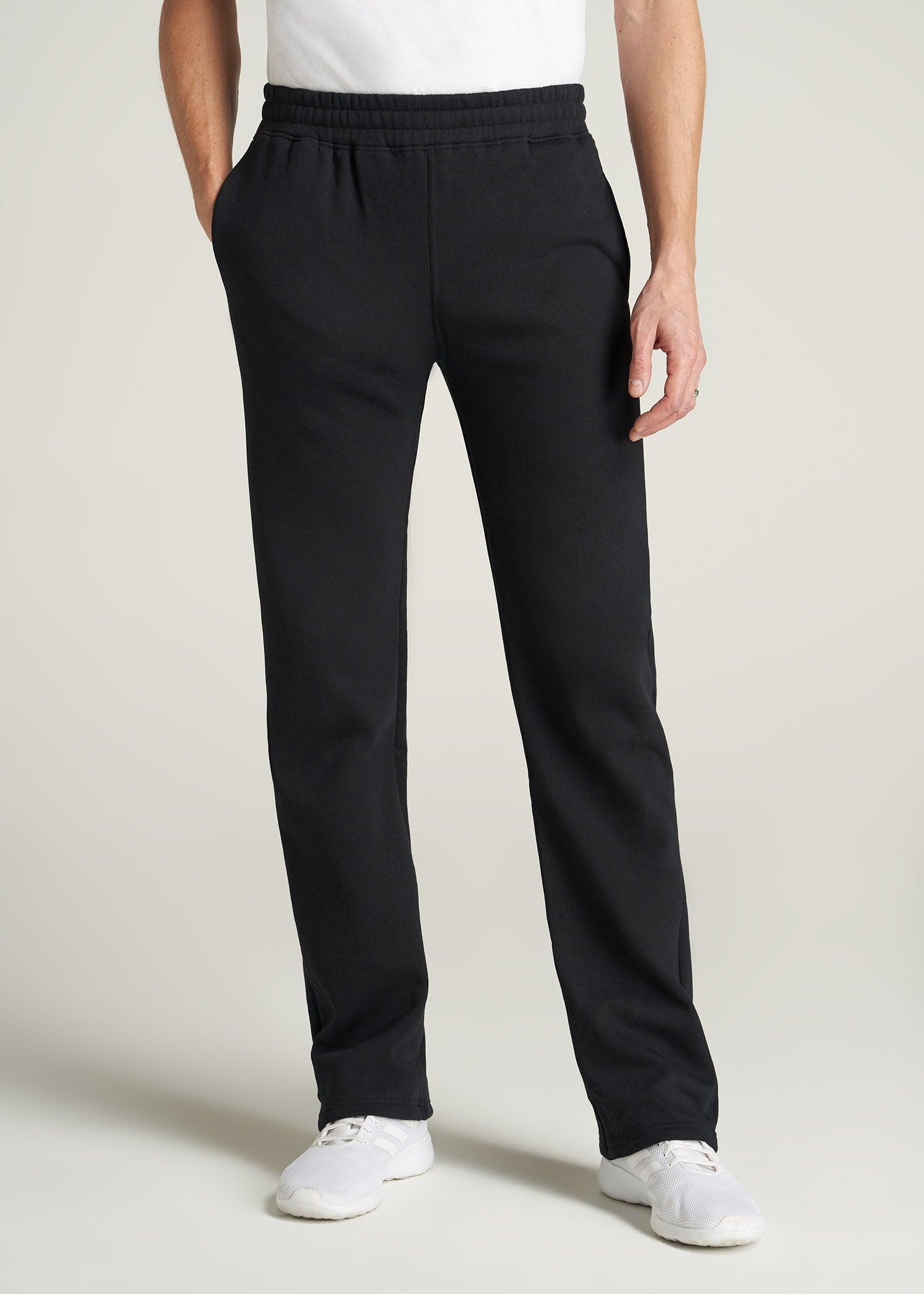 Wearever Fleece Open-Bottom Sweatpants for Tall Men in Black product image