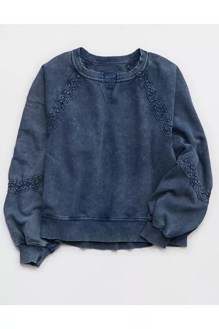 Aerie Hey Crochet Sweatshirt Women's Product Image