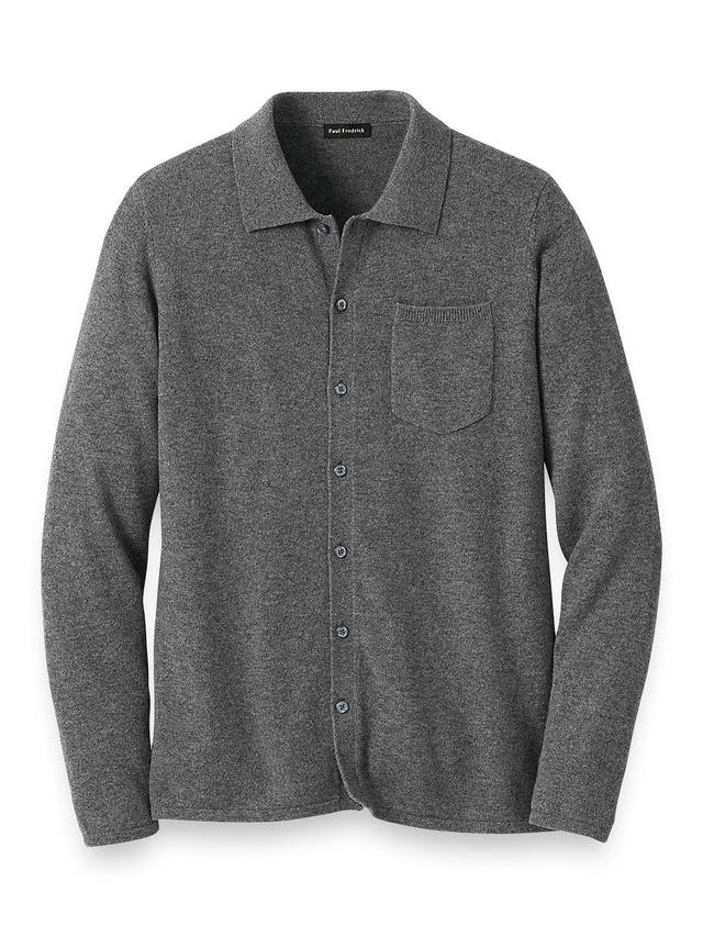 Cashmere Button Front Polo Product Image