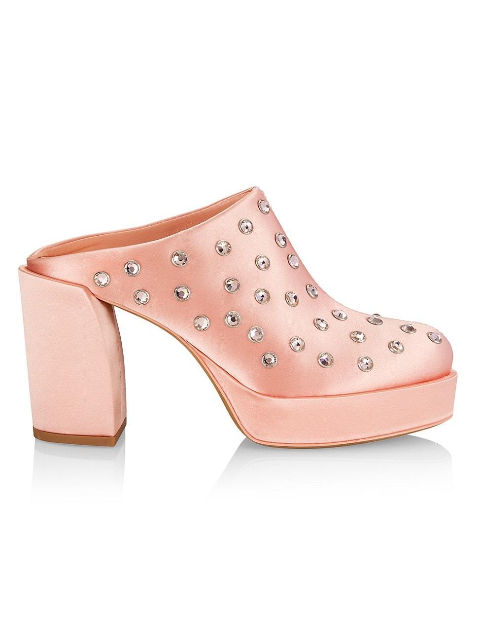 Womens Naomi Crystal-Embellished Satin Clogs Product Image