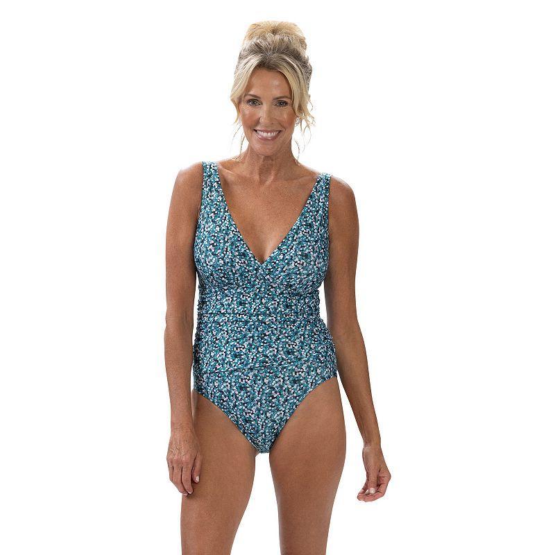 Womens Dolfin UPF 50+ Moderate Surplice Wrap One-Piece Swimsuit Product Image