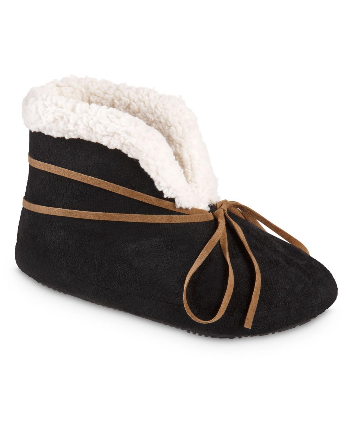 isotoner Microsuede Rory Boot Womens Slippers Black Product Image