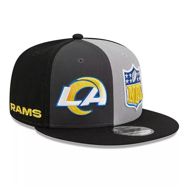 Mens New Era Black/Gray Los Angeles Rams 2023 Sideline 9FIFTY Snapback Hat Product Image