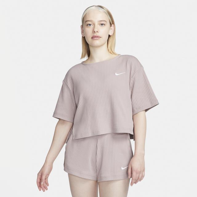 Womens Nike Sportswear Ribbed Jersey Short-Sleeve Top Product Image